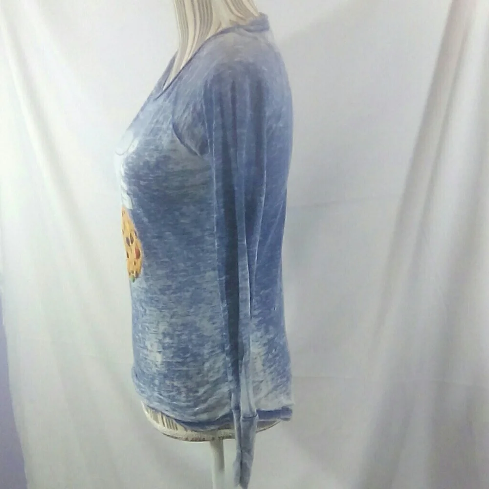 iscream Distressed Blue Long Sleeve BFFS Pajama Top Size XLarge / 16